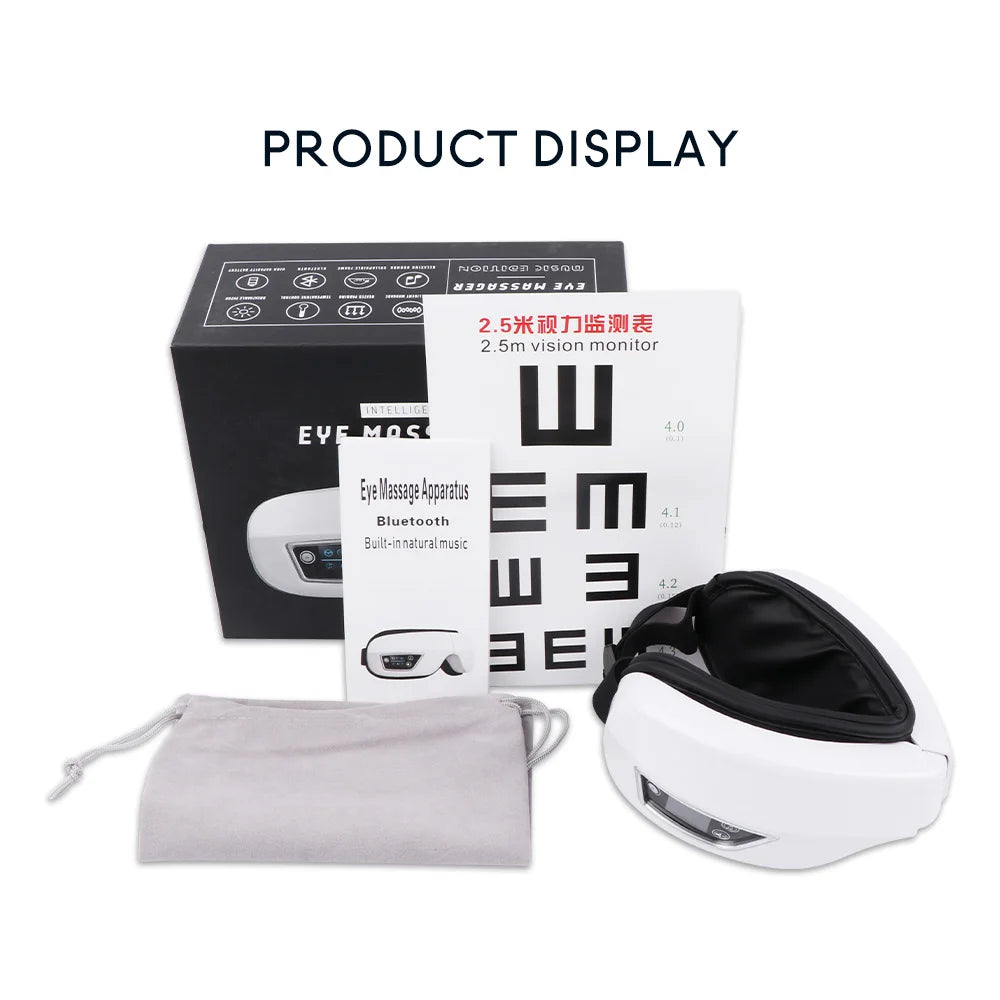 Eye Massager 6D Smart Airbag Vibration and Heat Function Technology with Portable Feature