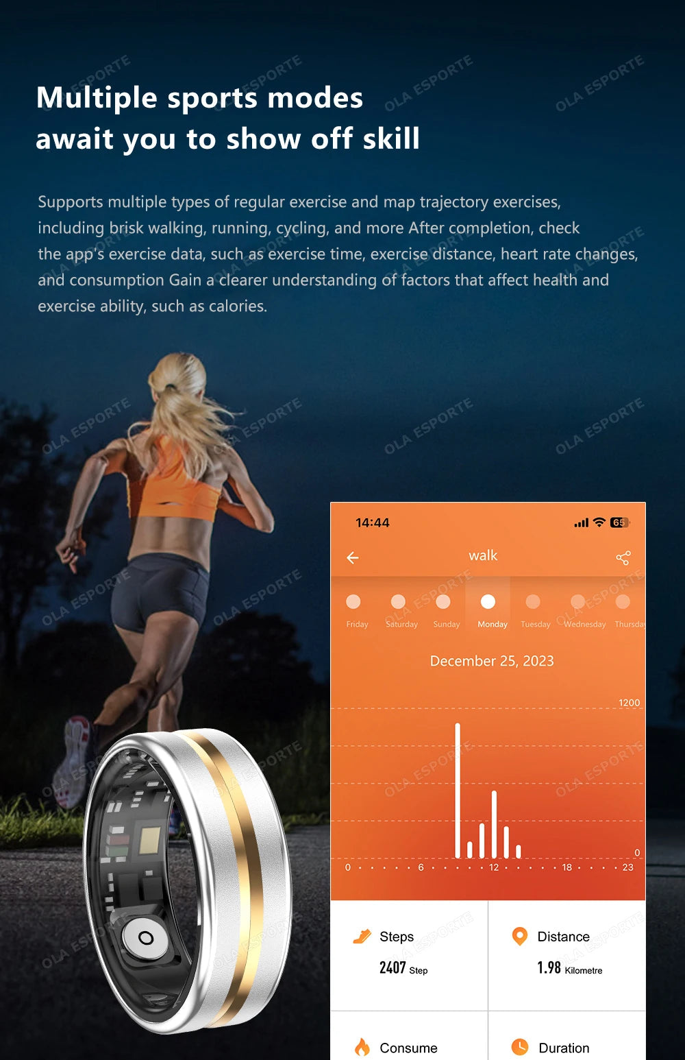 New Smart Ring Military Grade Titanium Steel Shell