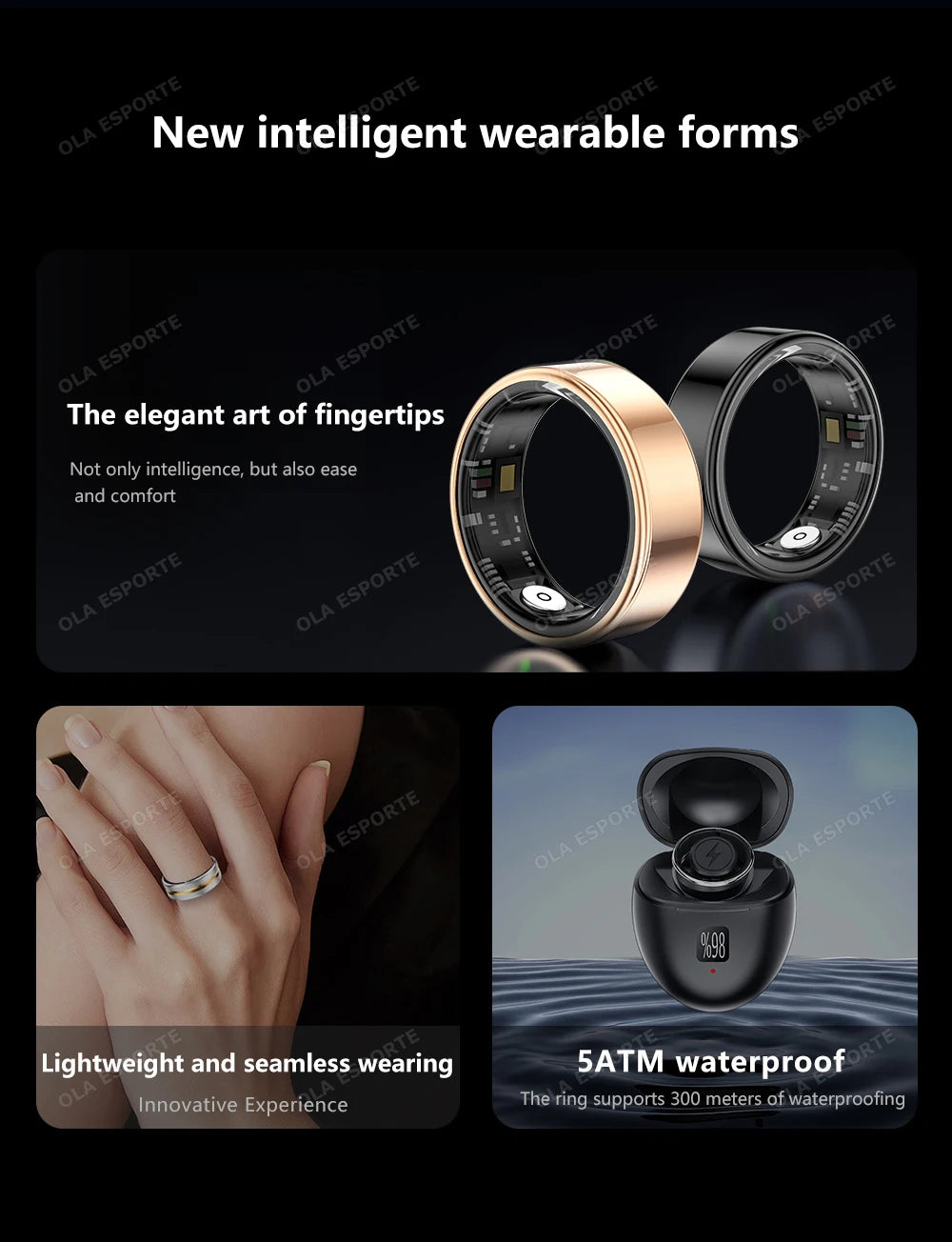 New Smart Ring Military Grade Titanium Steel Shell