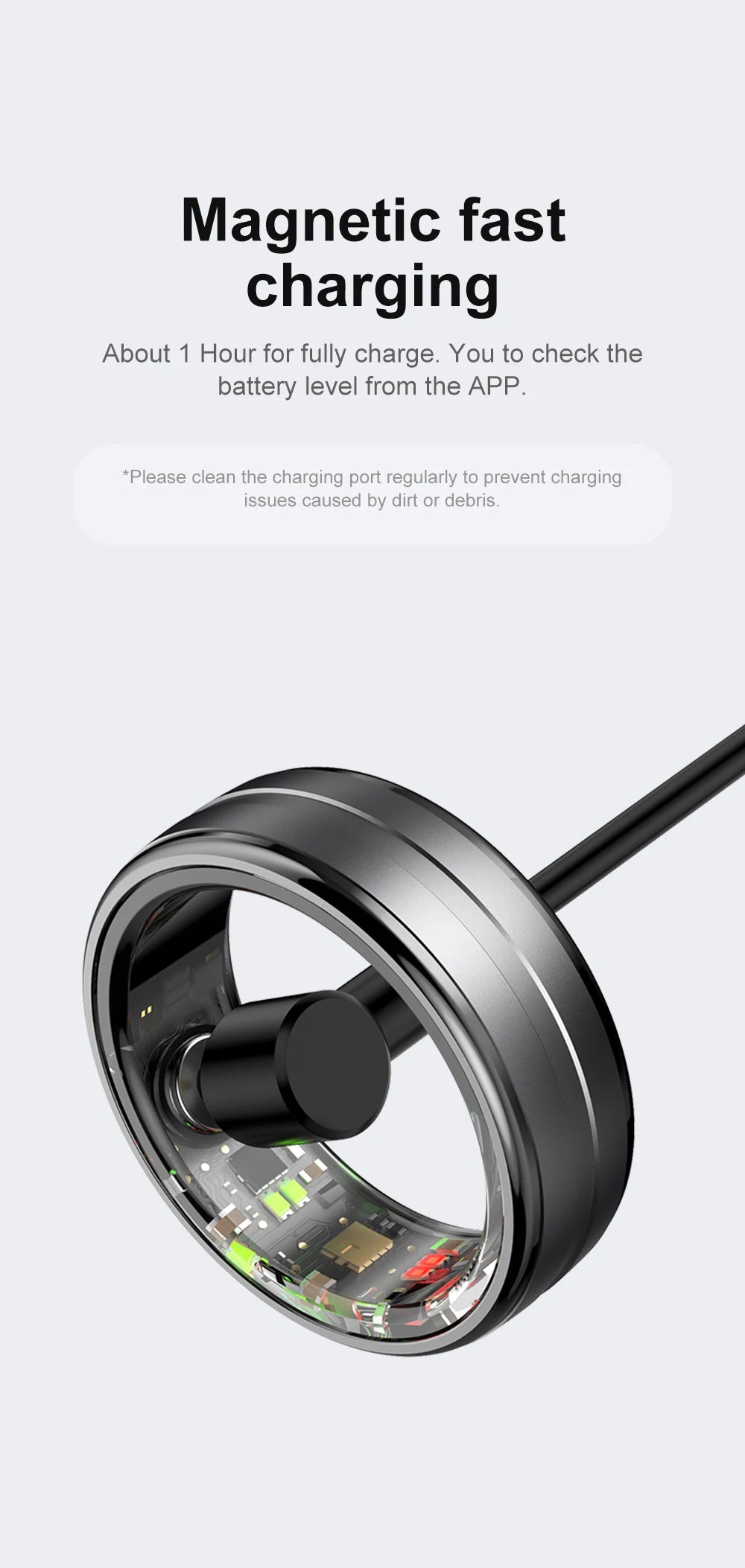 COLMI Military Grade Titanium Steel Shell Classical Smart Health Ring IP68 Waterproof Technology 24/7 with Health Tracking and Sleep Monitoring