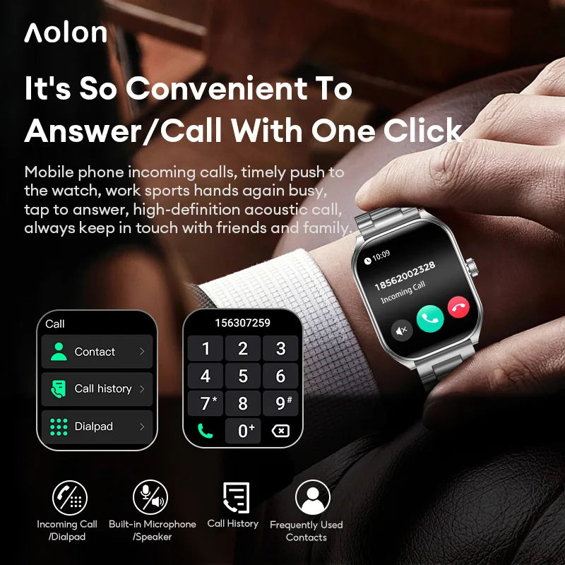 Aolon 2.01" Curved Screen Smartwatch for Men