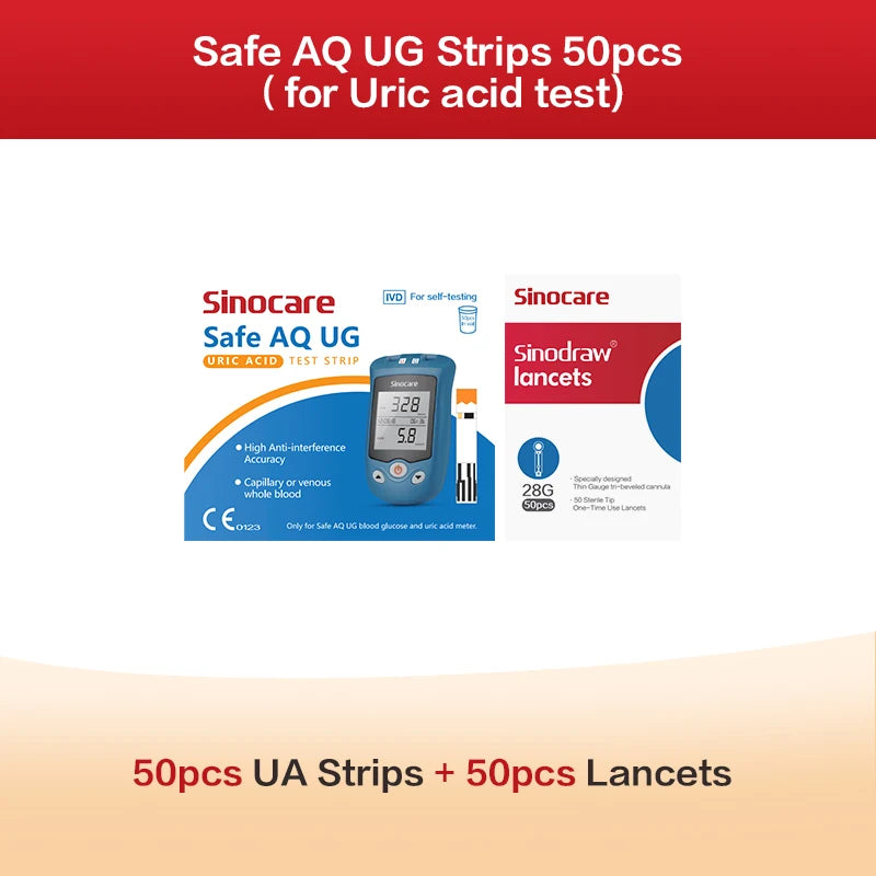 Sinocare Safe AQ UG mg/dL Blood Glucose & Uric Acid Meter