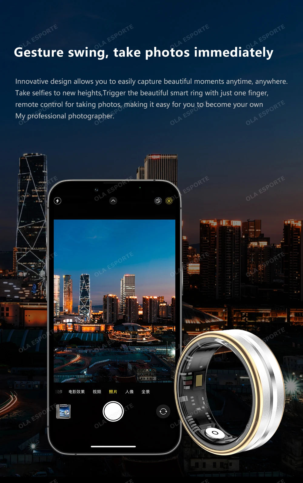 New Smart Ring Military Grade Titanium Steel Shell