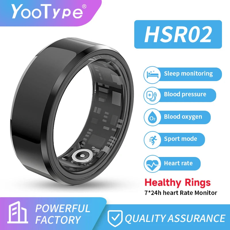 Military Grade Titanium Steel Shell Classical Smart Health Ring IP68 Waterproof Technology 24/7 with Health Tracking and Sleep Monitoring