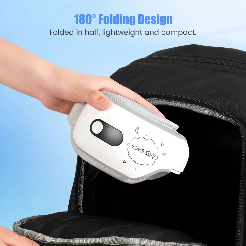 Eye Massager 6D Smart Airbag Vibration and Heat Function Technology with Portable Feature