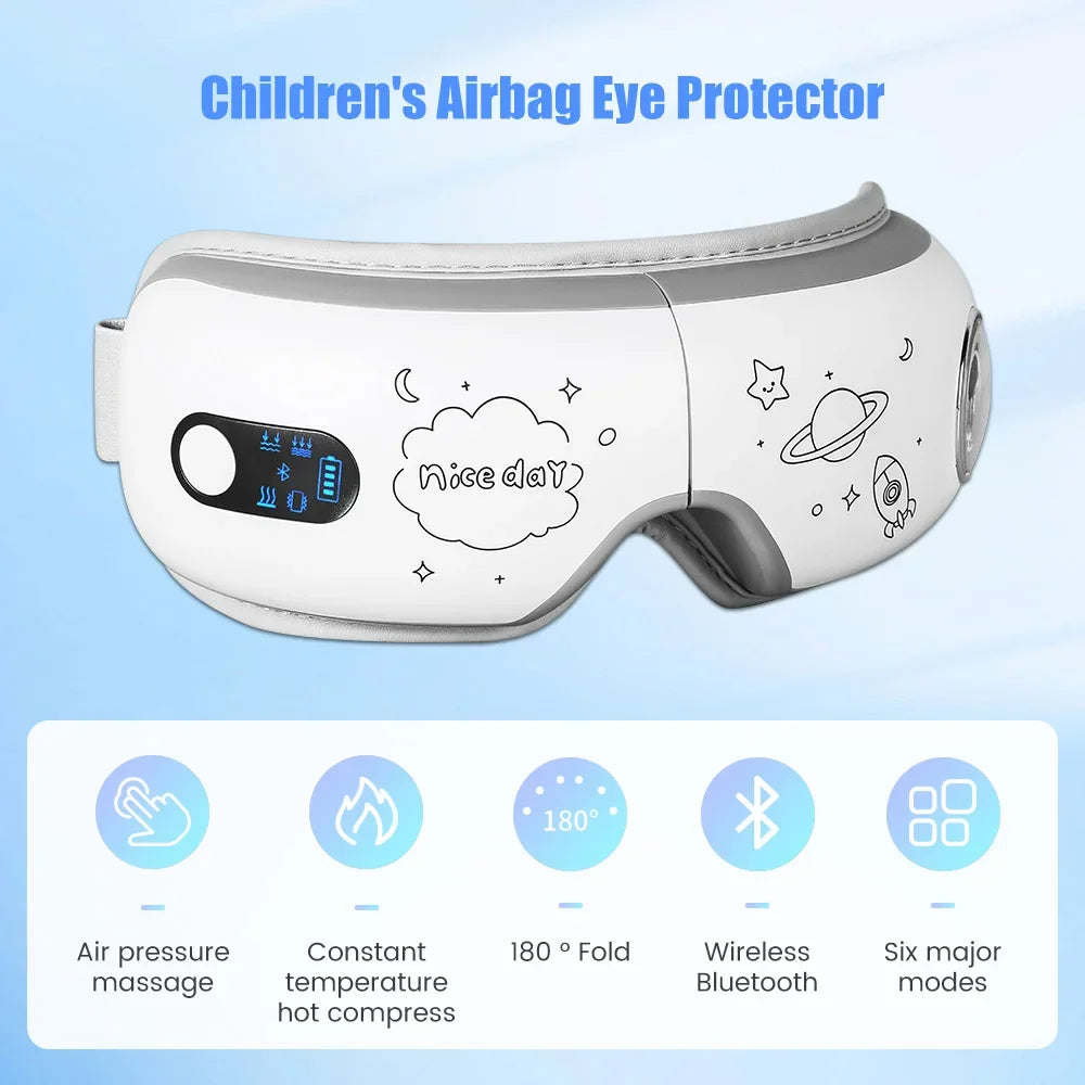 Eye Massager 6D Smart Airbag Vibration and Heat Function Technology with Portable Feature
