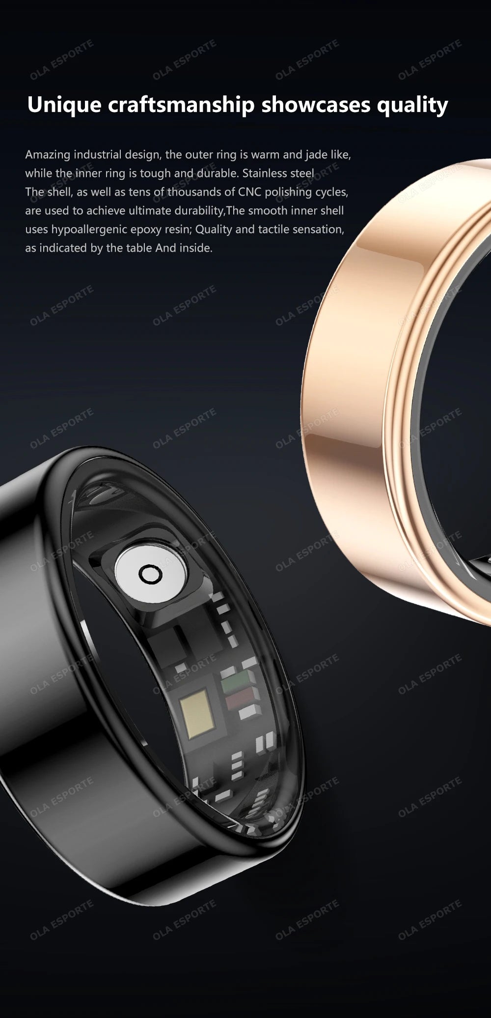 New Smart Ring Military Grade Titanium Steel Shell