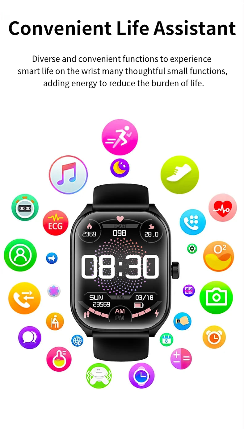 Aolon 2.01" Curved Screen Smartwatch for Men