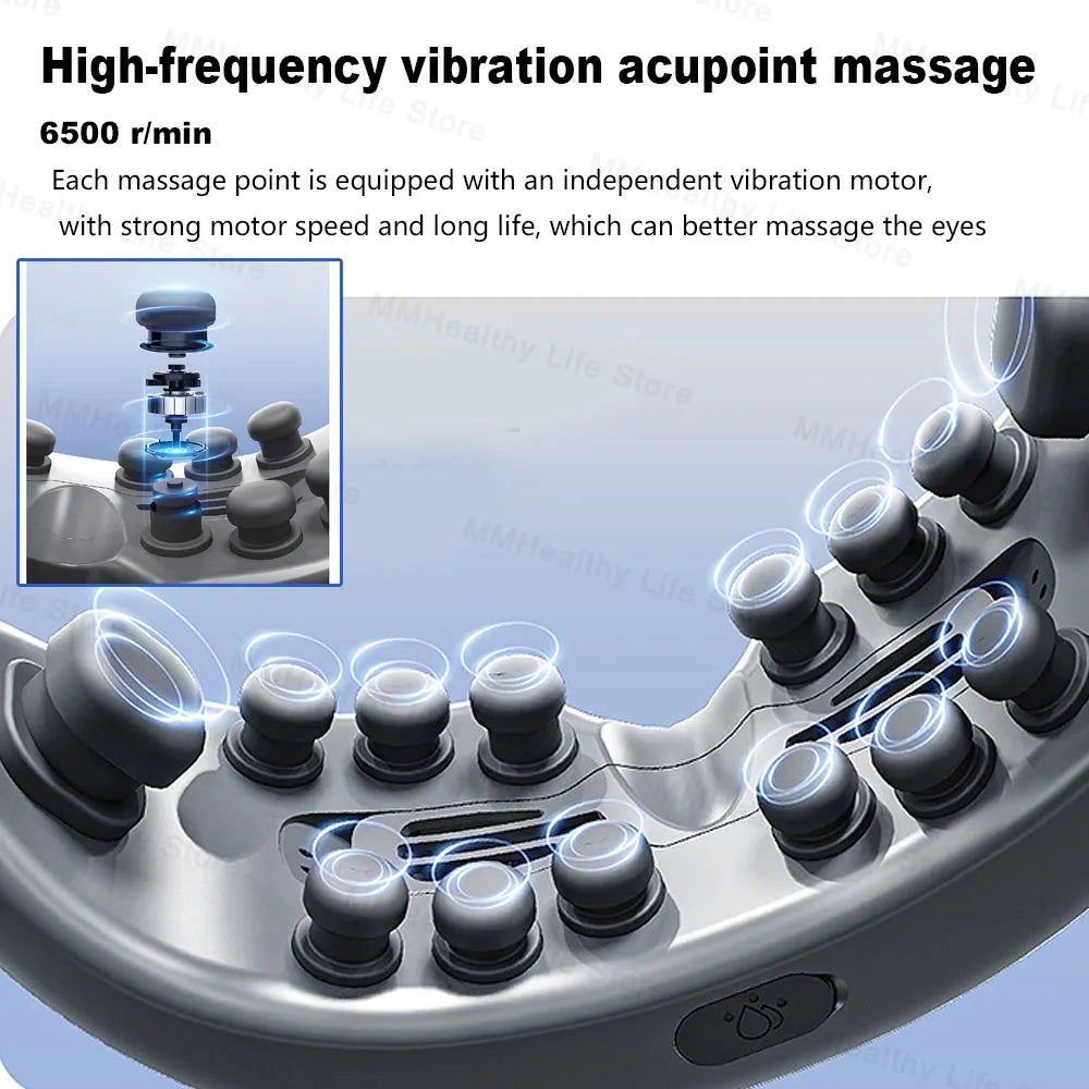 Electric Steam Eye Massager with Soothing Steam Therapy and Air Pressure Features
