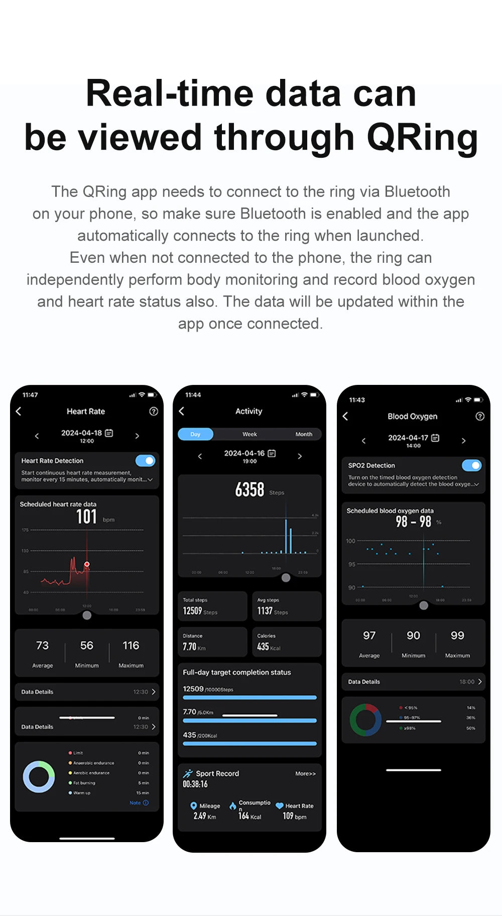 COLMI Military Grade Titanium Steel Shell Classical Smart Health Ring IP68 Waterproof Technology 24/7 with Health Tracking and Sleep Monitoring