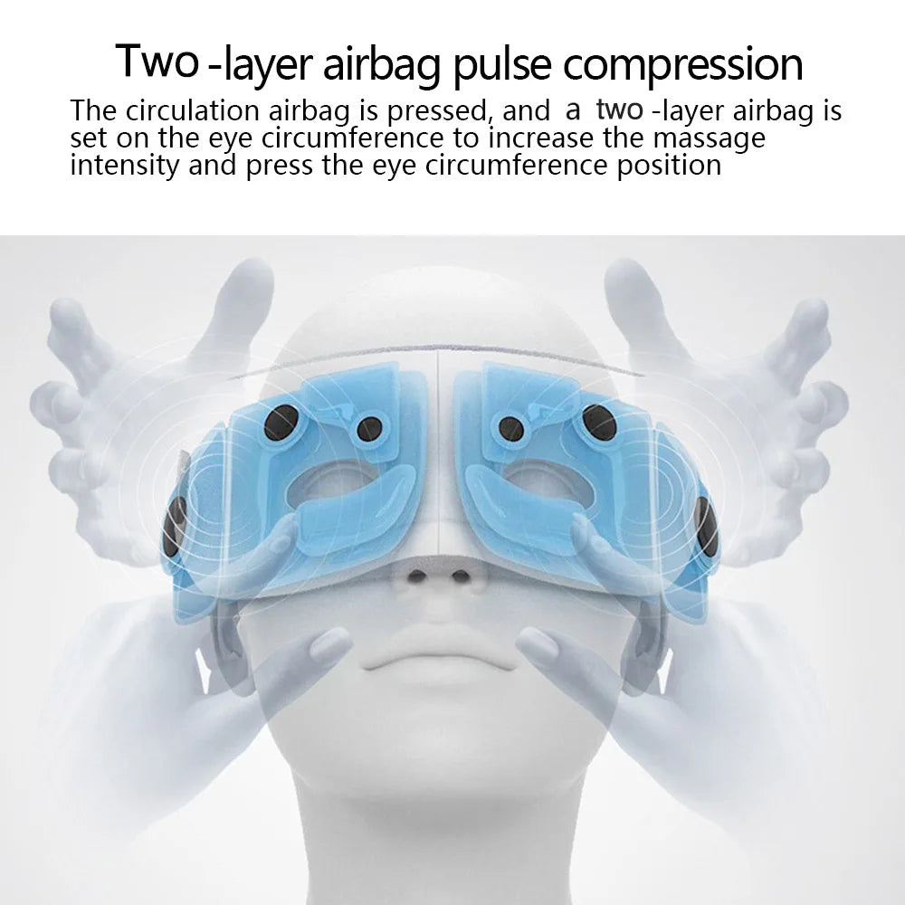 Eye Massager 6D Smart Airbag Vibration and Heat Function Technology with Portable Feature