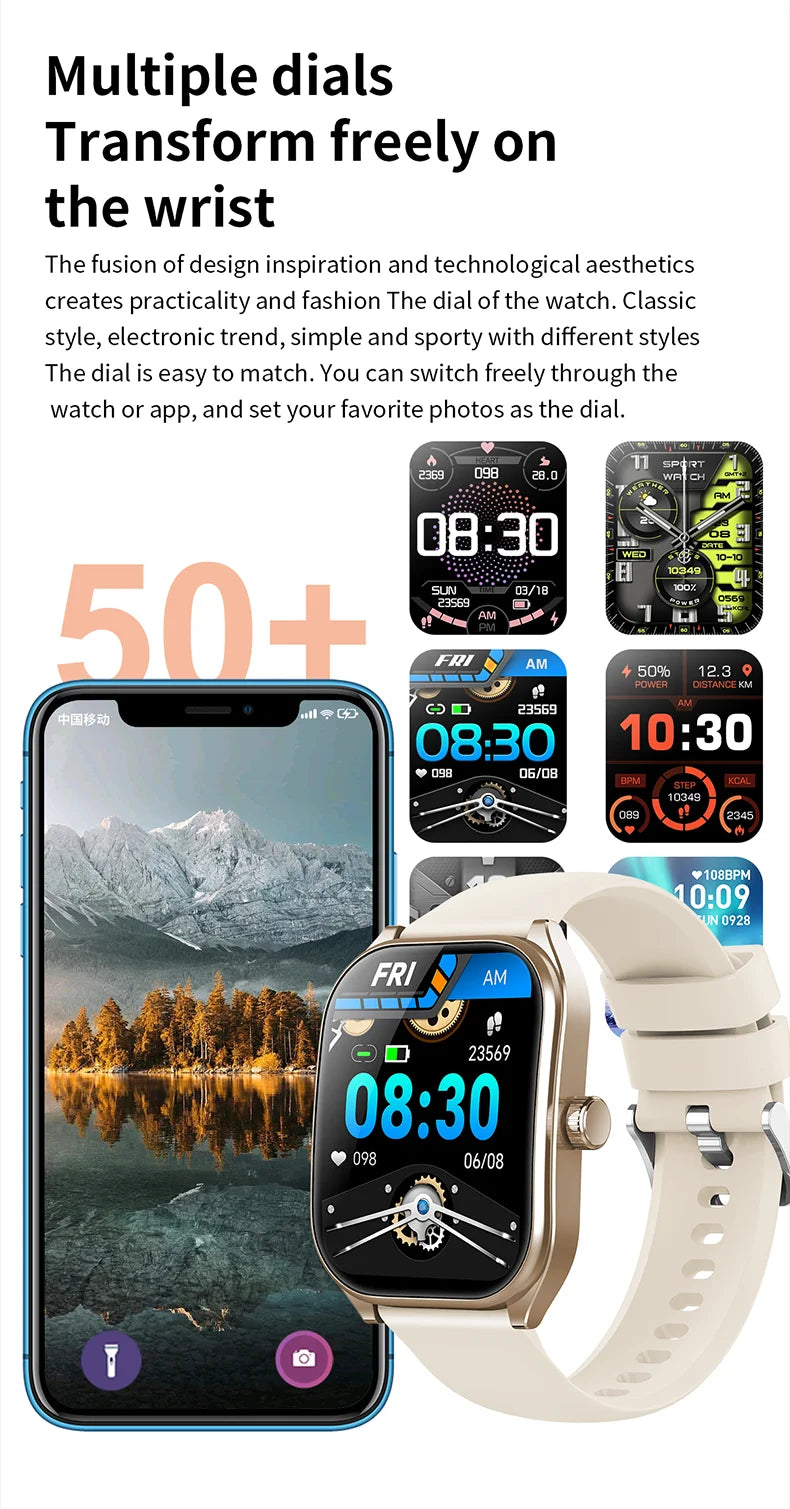 Aolon 2.01" Curved Screen Smartwatch for Men