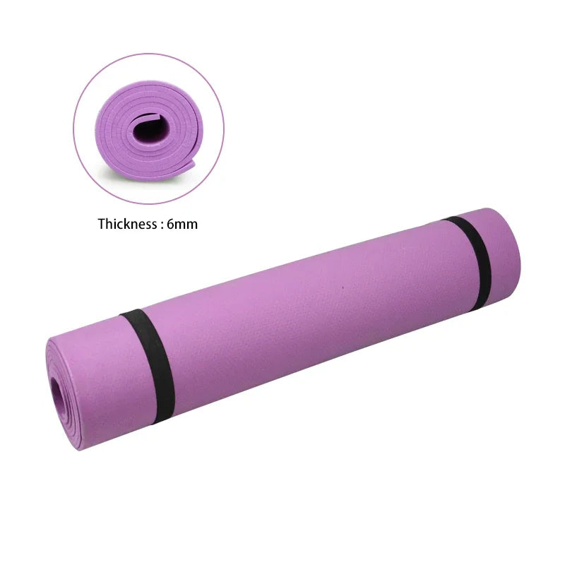 Portable and Lightweight 6MM Thick Yoga Mat with Durable Materials