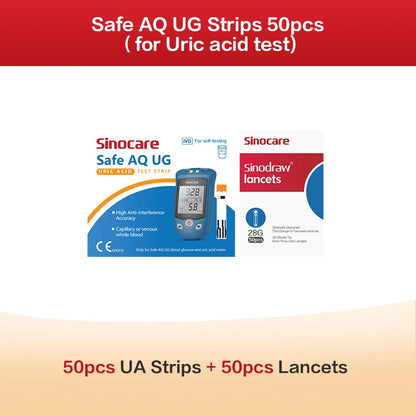 Sinocare Safe AQ UG mg/dL Blood Glucose & Uric Acid Meter