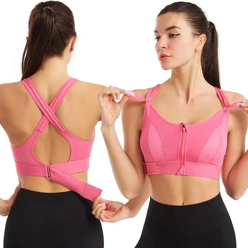 Sports Bras for Women with Front Zipper
