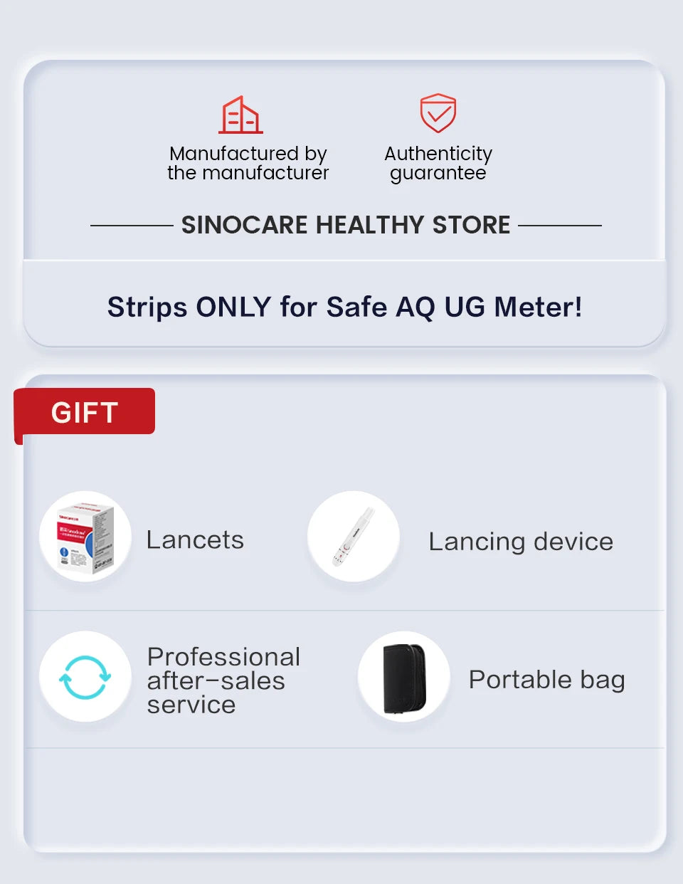 Sinocare Safe AQ UG mg/dL Blood Glucose & Uric Acid Meter