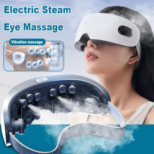 Electric Steam Eye Massager with Soothing Steam Therapy and Air Pressure Features