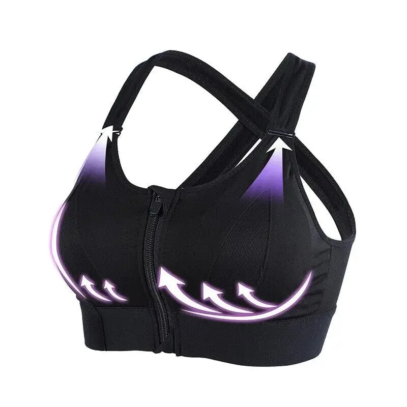 Sports Bras for Women with Front Zipper
