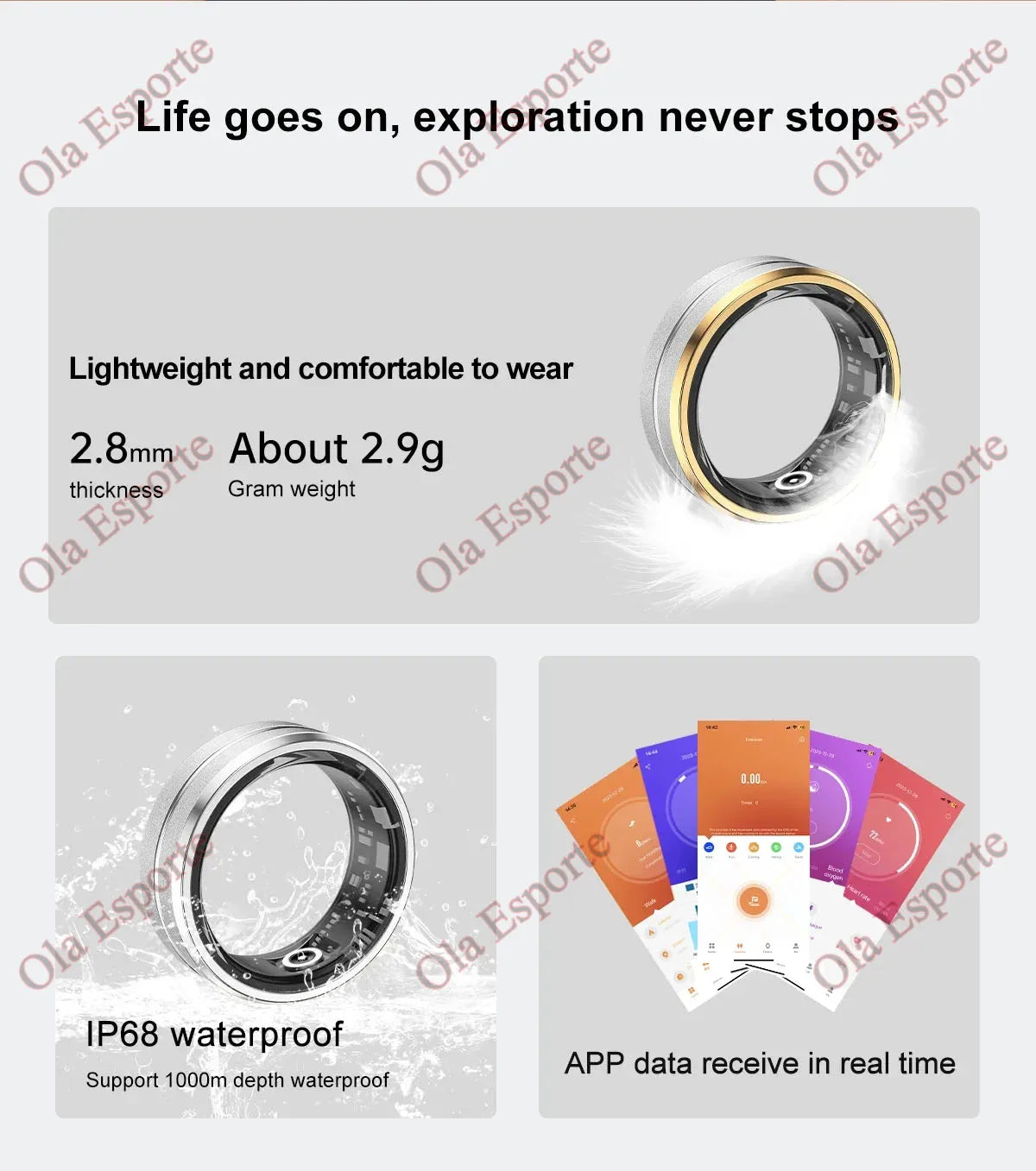 Titanium Steel Smart Rings for Women