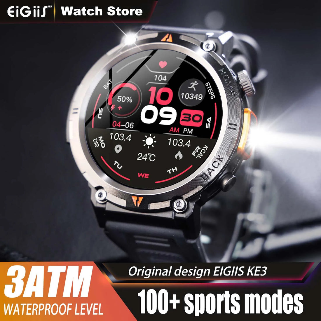 EIGIIS KE3 Smart Watch 3ATM Waterproof Original Design For Men