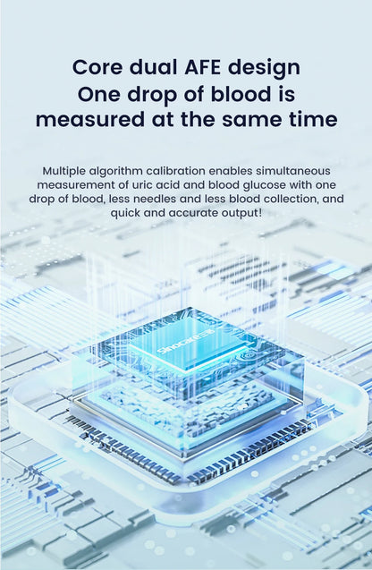 Sinocare Safe AQ UG mg/dL Blood Glucose & Uric Acid Meter
