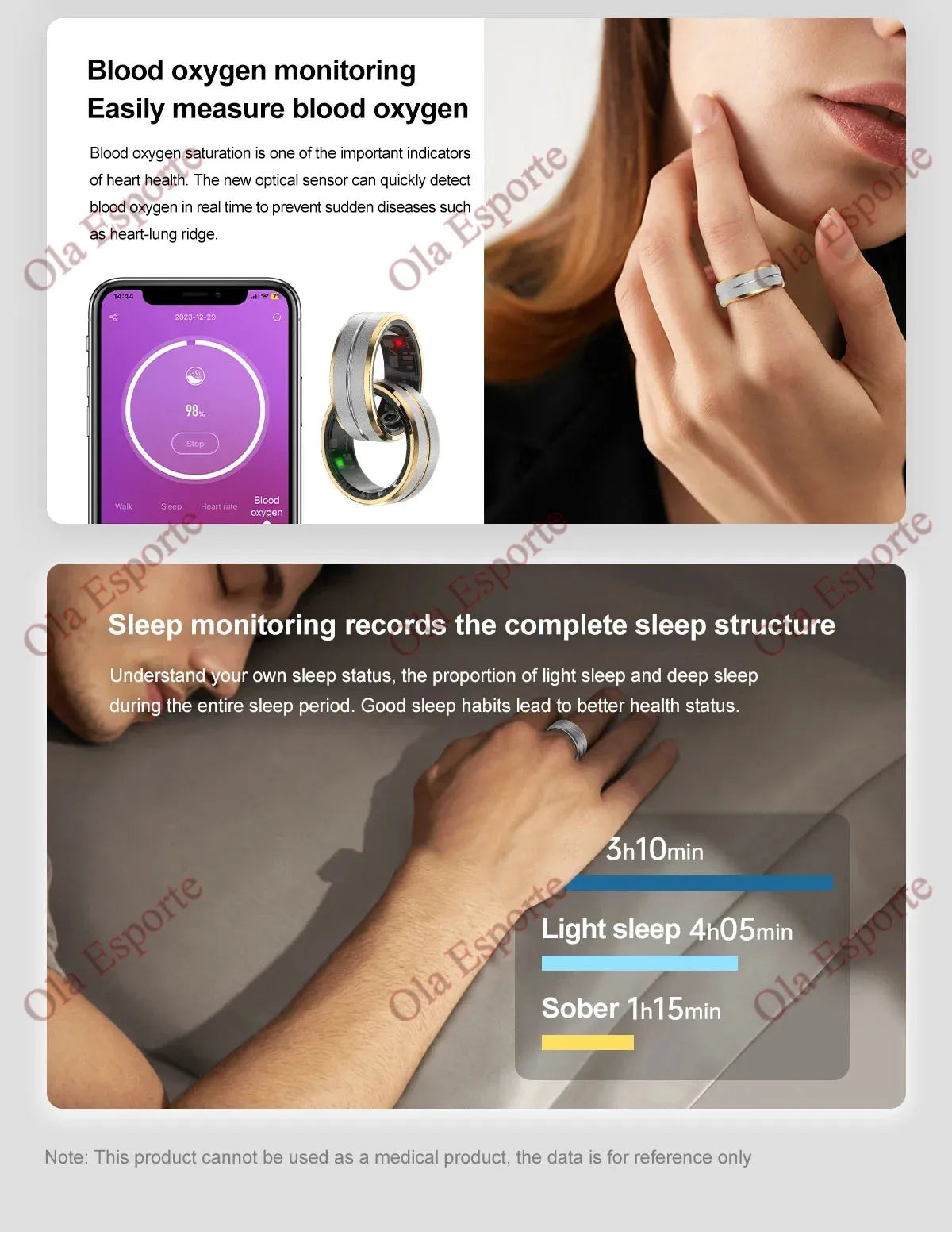 Titanium Steel Smart Rings for Women